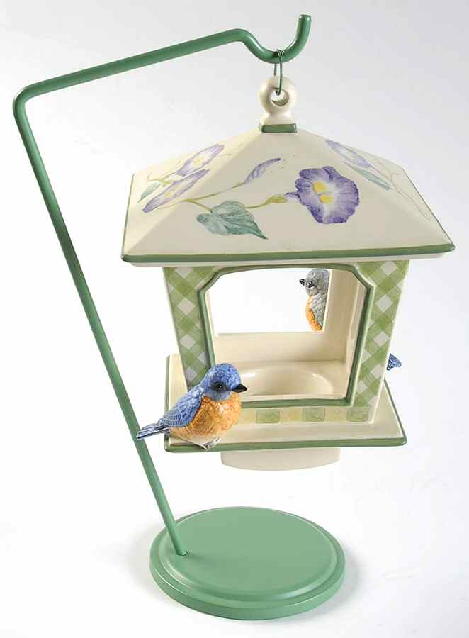 Summer Greetings  Birdhouse Lantern W/Stand by Lenox-1
