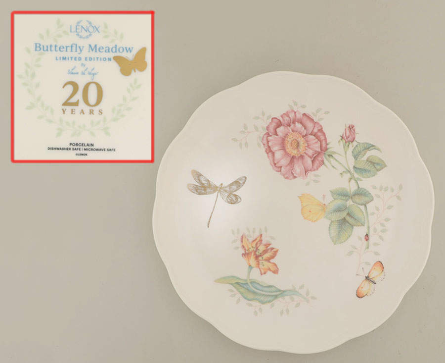 Butterfly Meadow Dinner Plate w/Gold Butterfly & 20th Anniv Bkstp by Lenox-1