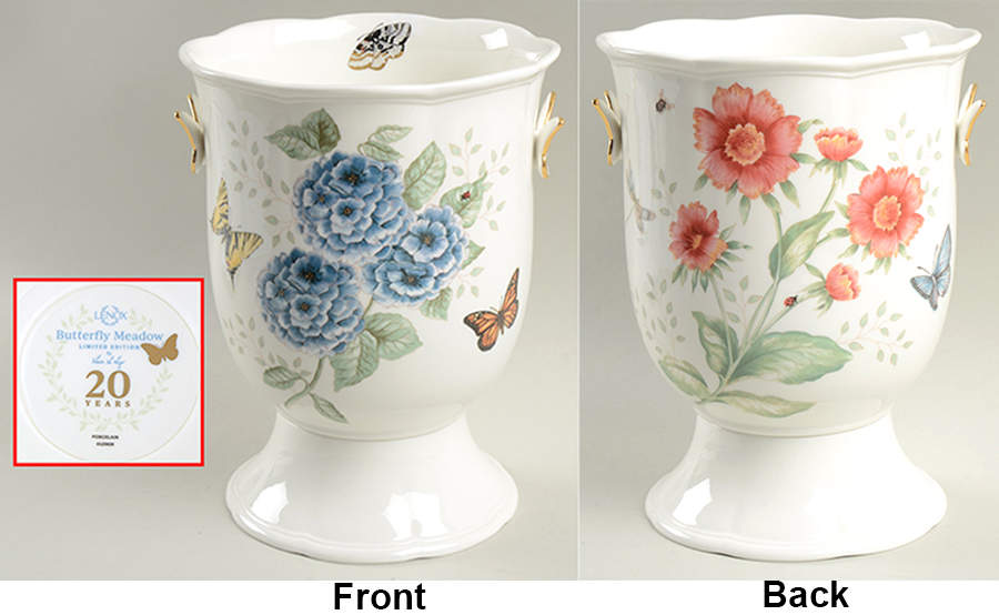 Butterfly Meadow 20th Anniversary Backstamp Vessel by Lenox-1