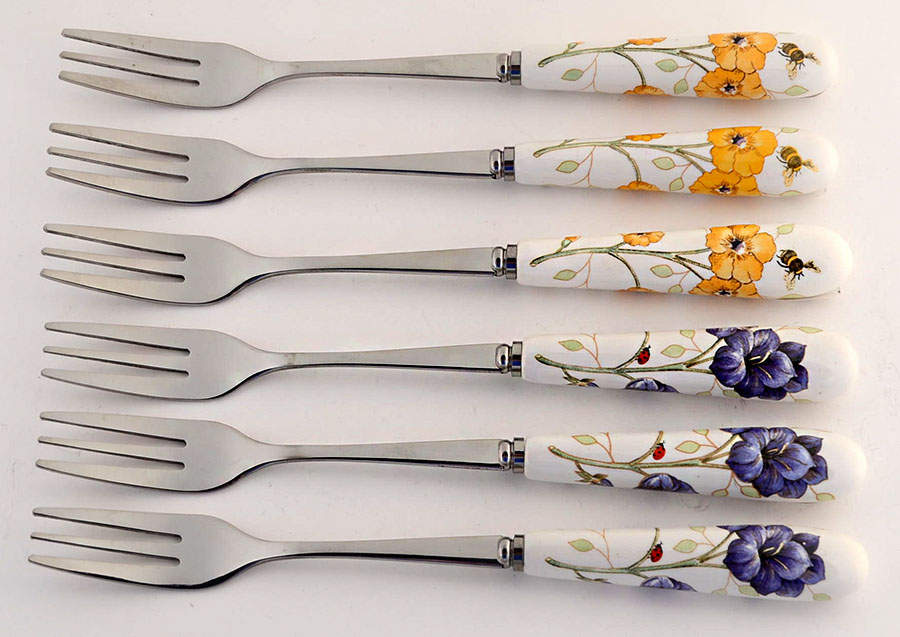 Butterfly Meadow Cocktail Fork - Set of 6 Motif 3 & 4 by Lenox-1