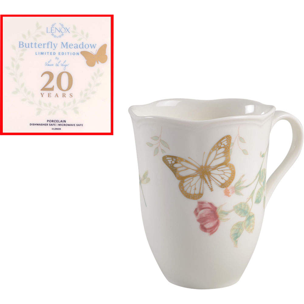 Butterfly Meadow Mug w/Gold Butterfly & 20th Anniversary Backstamp by Lenox-1