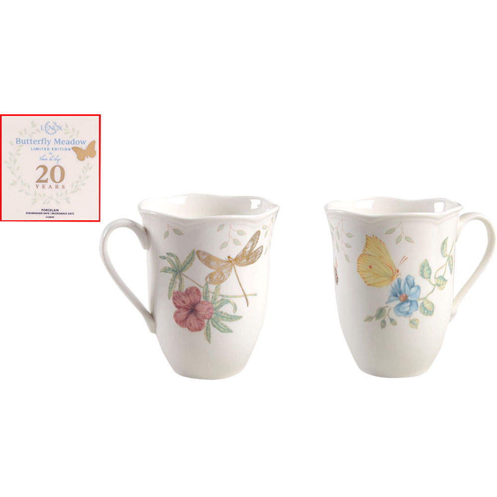 Butterfly Meadow Mug w/Gold Butterfly & 20th Anniversary Backstamp by Lenox-1