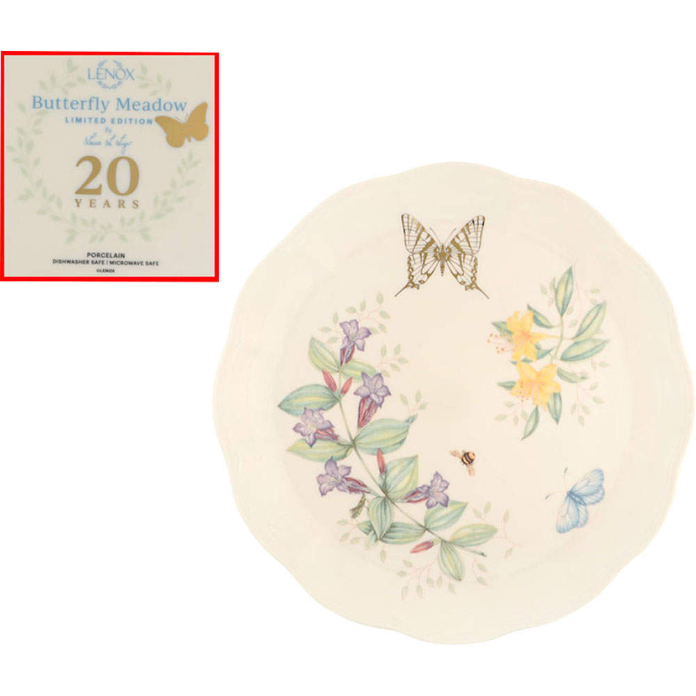 Butterfly Meadow Dinner Plate w/Gold Butterfly & 20th Anniv Bkstp by Lenox-1