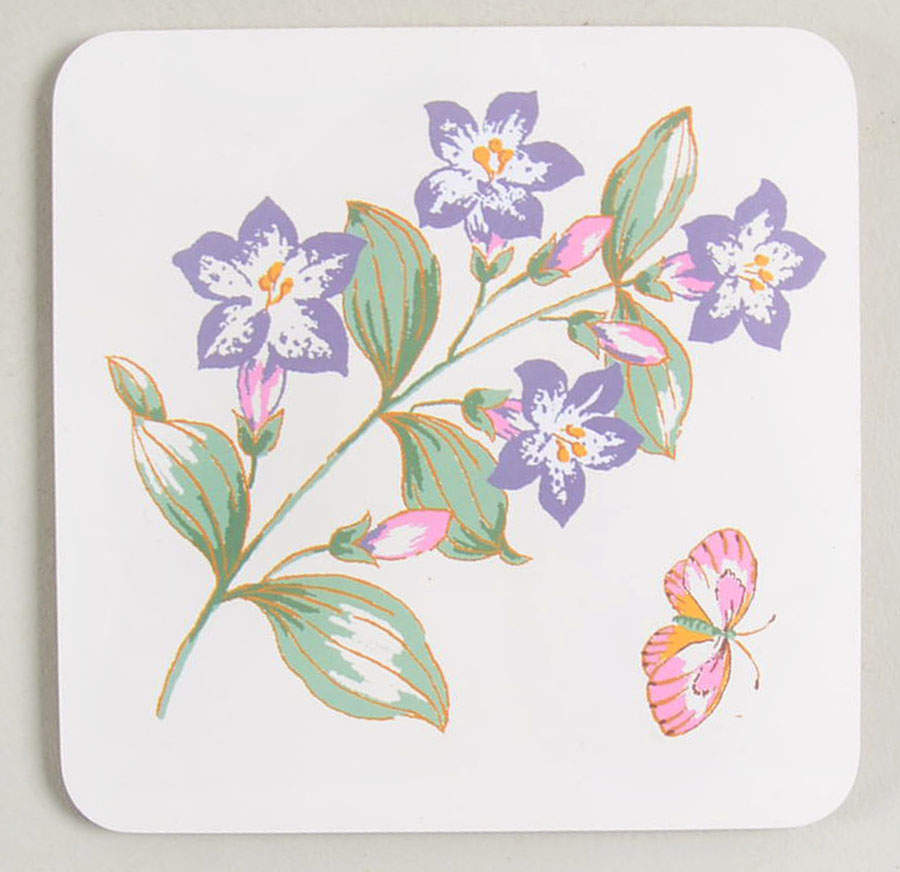 Butterfly Meadow Square Corkback Coaster by Lenox-1