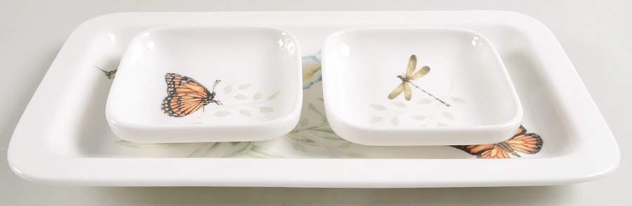 Butterfly Meadow Sushi Set (Plate & 2 Dip Bowl) - 3 Piece by Lenox-1