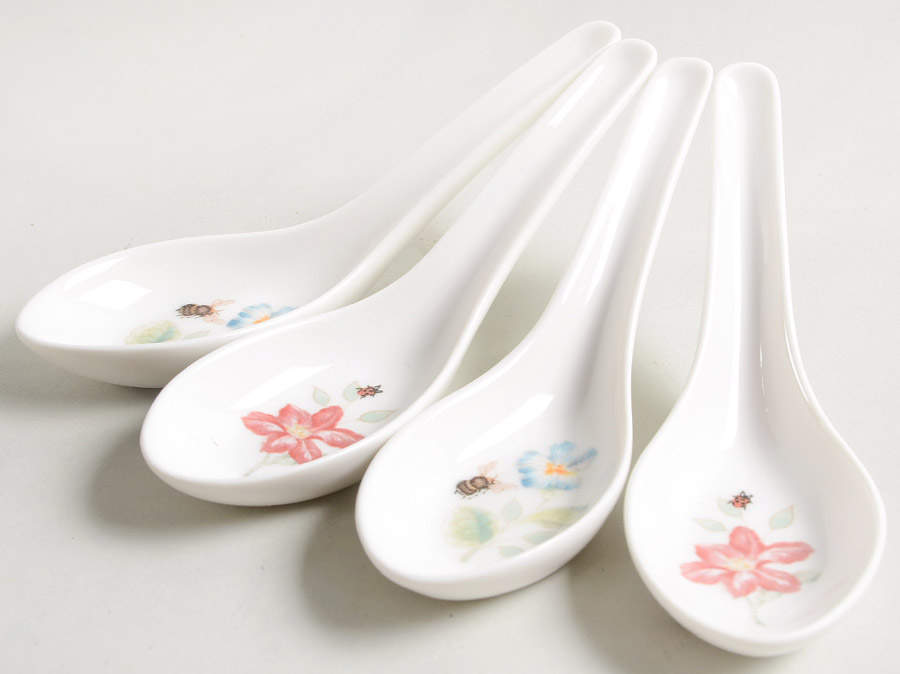 Butterfly Meadow Chinese Spoon - Set of 4 (Motif 1 & 2) by Lenox-1