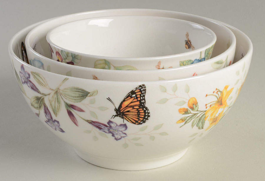 Butterfly Meadow (3 Piece) Nesting Bowl Set (5", 6", 7") by Lenox-1