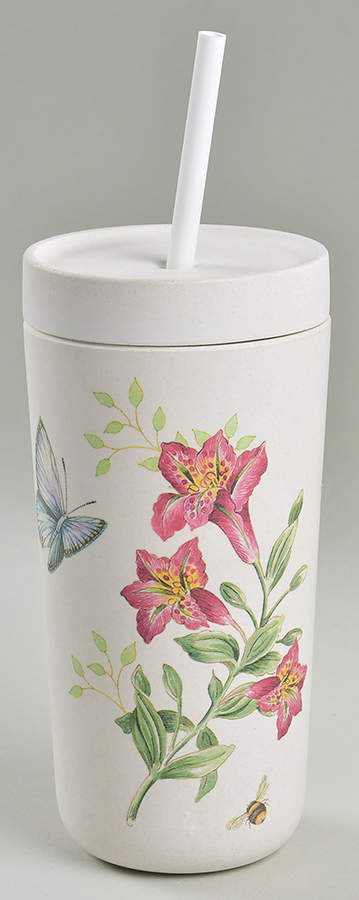 Butterfly Meadow Tall Bamboo Tumbler w/Lid & Straw by Lenox-1