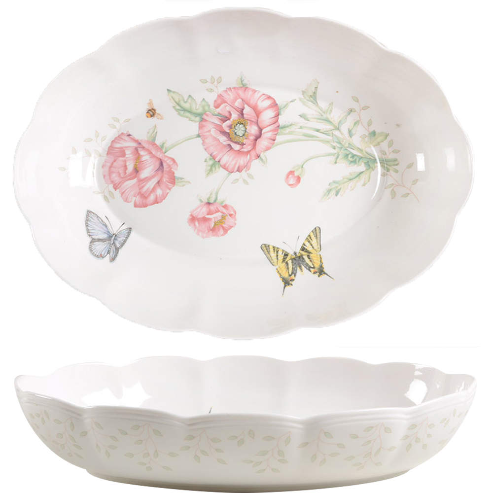 Butterfly Meadow 13" Oval Baker by Lenox-1