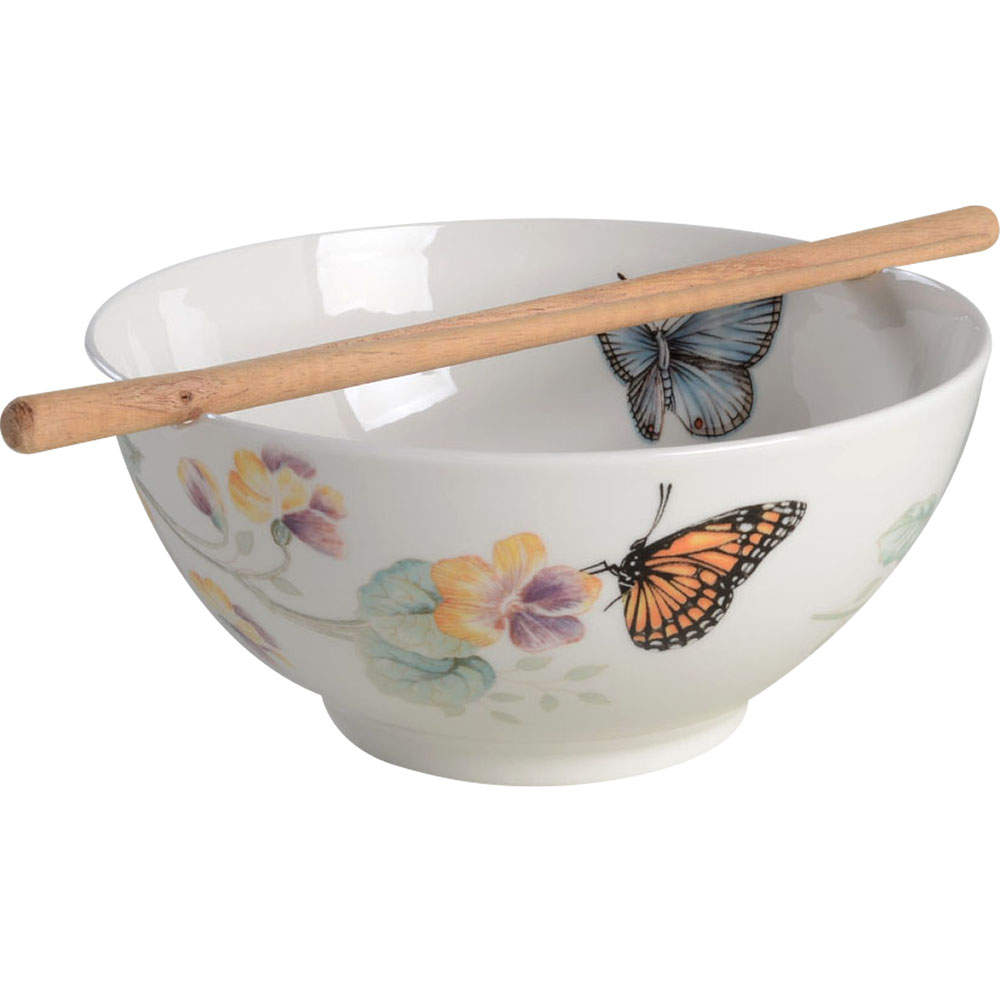 Butterfly Meadow Noodle Bowl & Chopsticks Set by Lenox-1