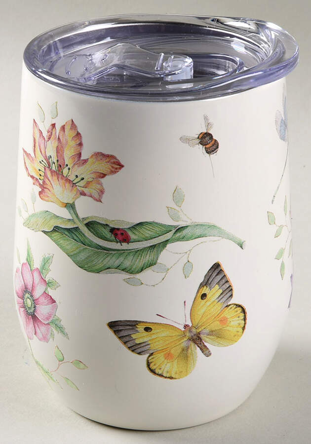Butterfly Meadow Stemless Wine Tumbler & Lid by Lenox-1