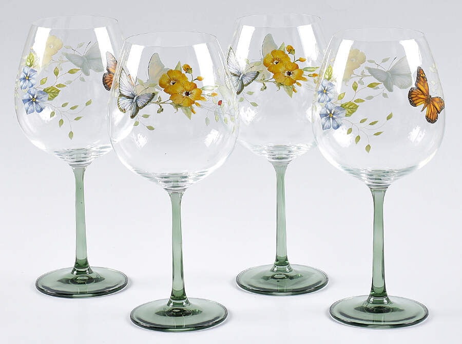 Butterfly Meadow Glassware Balloon Wine - Set of 4 by Lenox-1