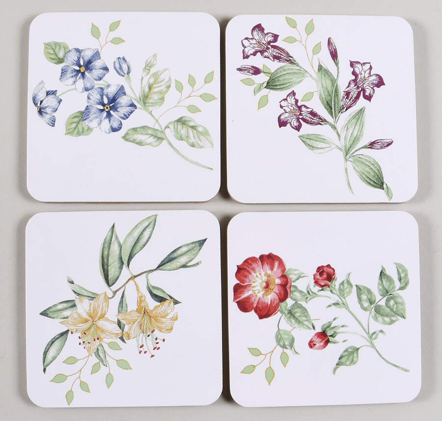 Butterfly Meadow (4 Pc) Cork Back Square Coaster Set by Lenox-1