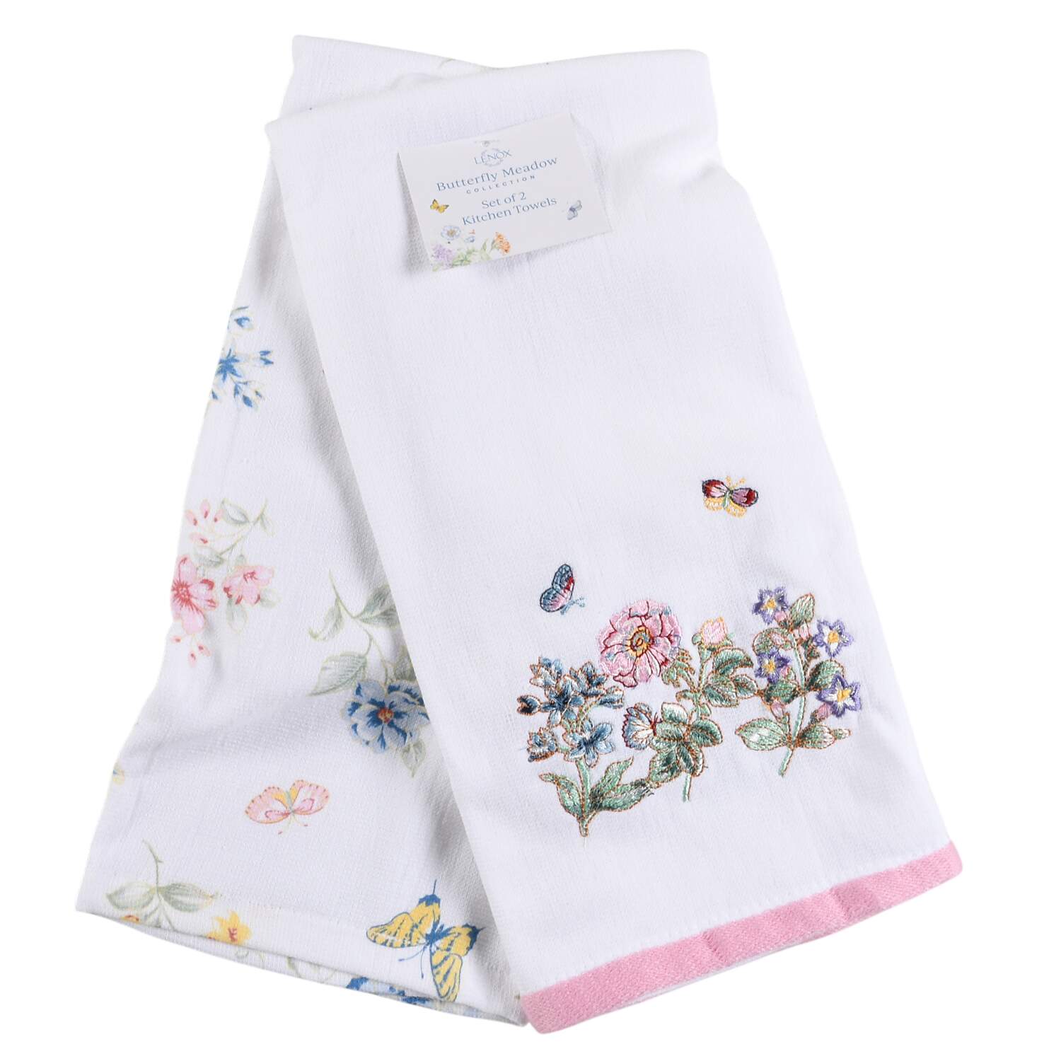 Butterfly Meadow Cloth Kitchen Towel (Set of Motifs 1 & 2) by Lenox-1