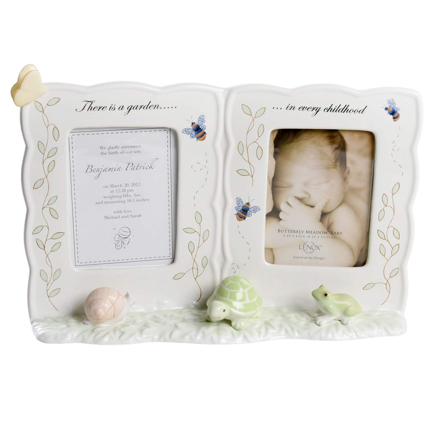 Butterfly Meadow Double Frame-Holds 5" X 7" by Lenox-1