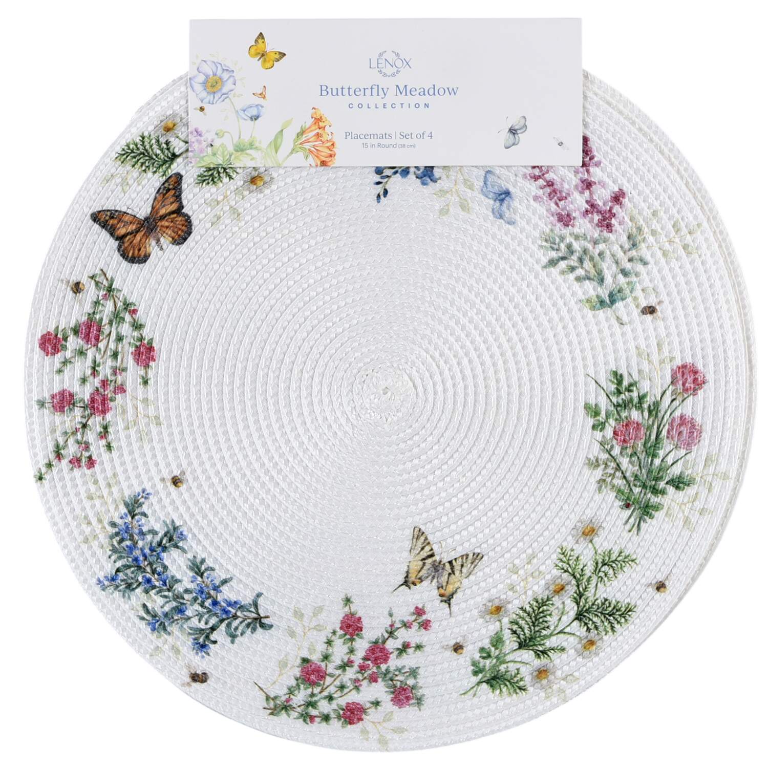 Butterfly Meadow Round Woven Placemat - Set of 4 by Lenox-1