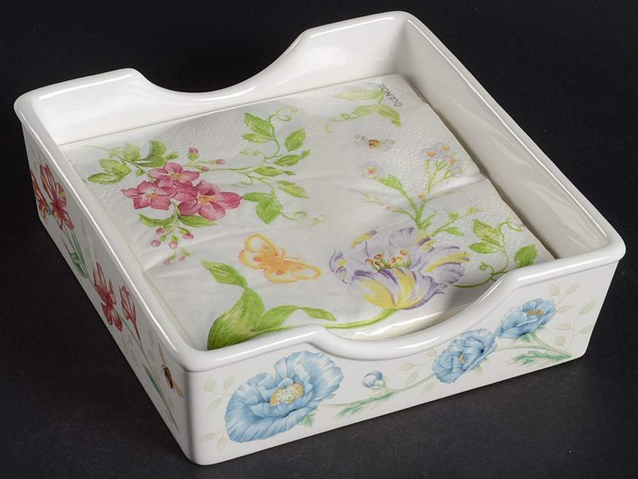 Butterfly Meadow Napkin Hold/Box w/Paper Napkin by Lenox-1