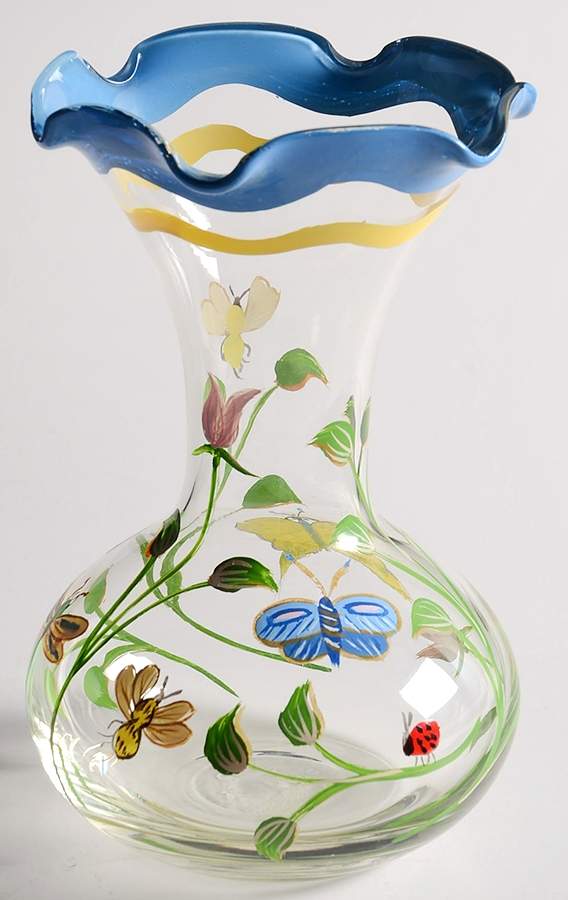 Butterfly Meadow Handpainted 6" Crimped Vase by Lenox-1