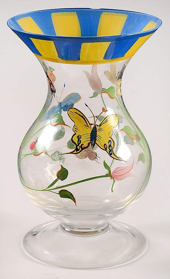 Butterfly Meadow Handpainted 6" Footed Flower Vase by Lenox-1