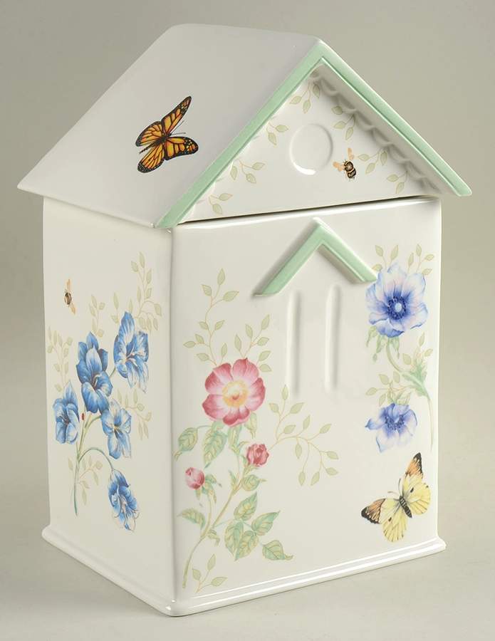 Butterfly Meadow House Cookie Jar & Lid by Lenox-1