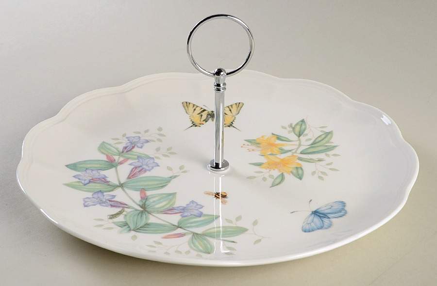 Butterfly Meadow Round Serving Plate with Handle (DP) by Lenox-1