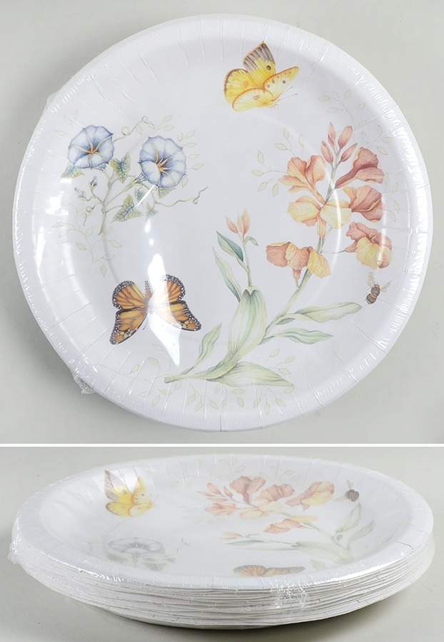 Butterfly Meadow (Pack of 16) Paper Dinner Plates by Lenox-1