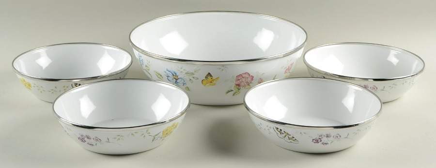 Butterfly Meadow (5 Pc) Enamel Salad Serving Set by Lenox-1