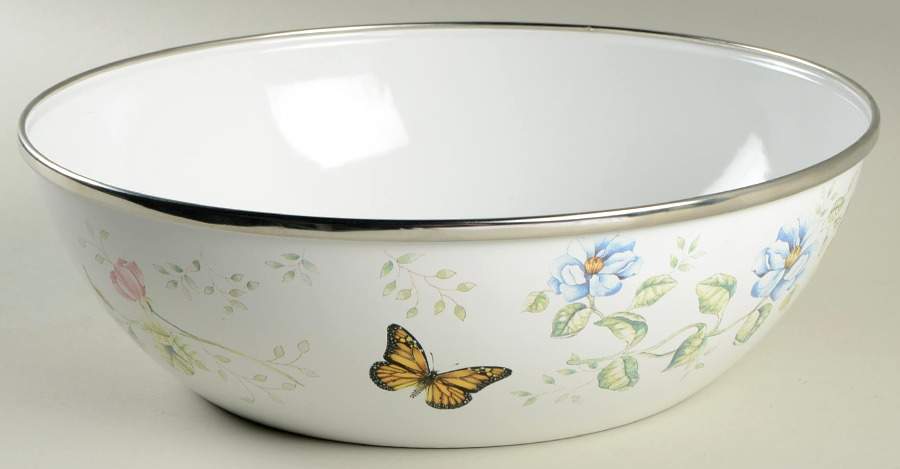 Butterfly Meadow Enamel Salad Serving Bowl by Lenox-1