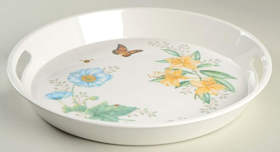Butterfly Meadow 15" Round Melamine Tray by Lenox-1