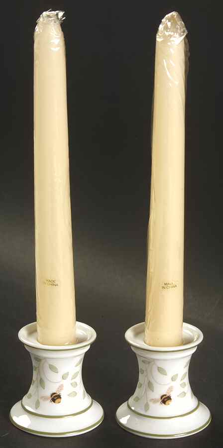 Butterfly Meadow 2" Candlestick with Taper Candle - Set of 2 by Lenox-1