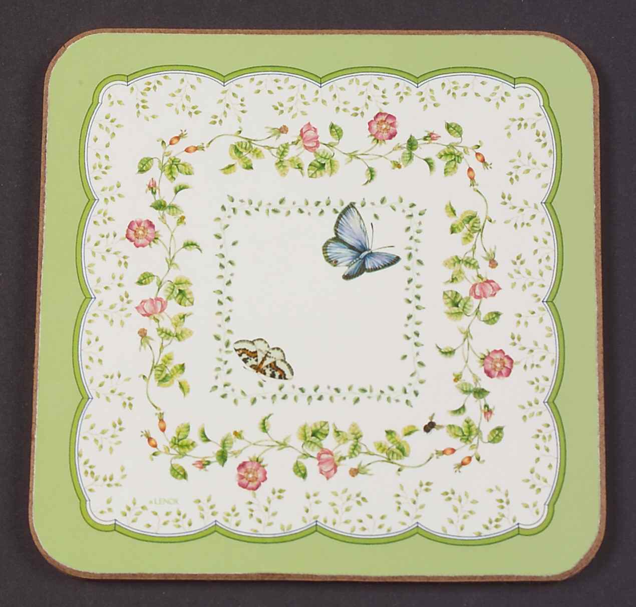 Butterfly Meadow Cork Back Square Coaster by Lenox-1