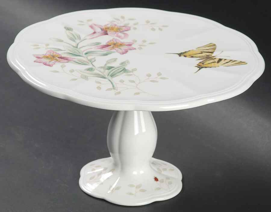 Butterfly Meadow 8" Diameter Pedestal Cake Stand by Lenox-1