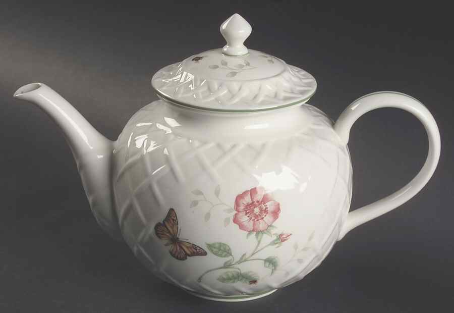 Butterfly Meadow Carved Teapot & Lid by Lenox-1