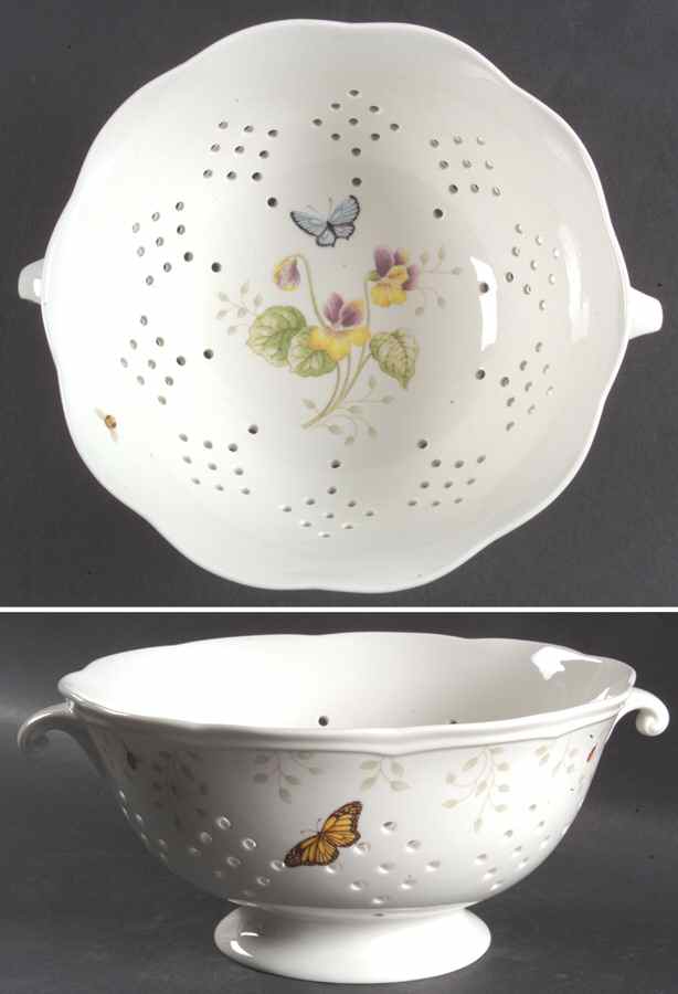 Butterfly Meadow 8" Colander Berry Bowl by Lenox-1