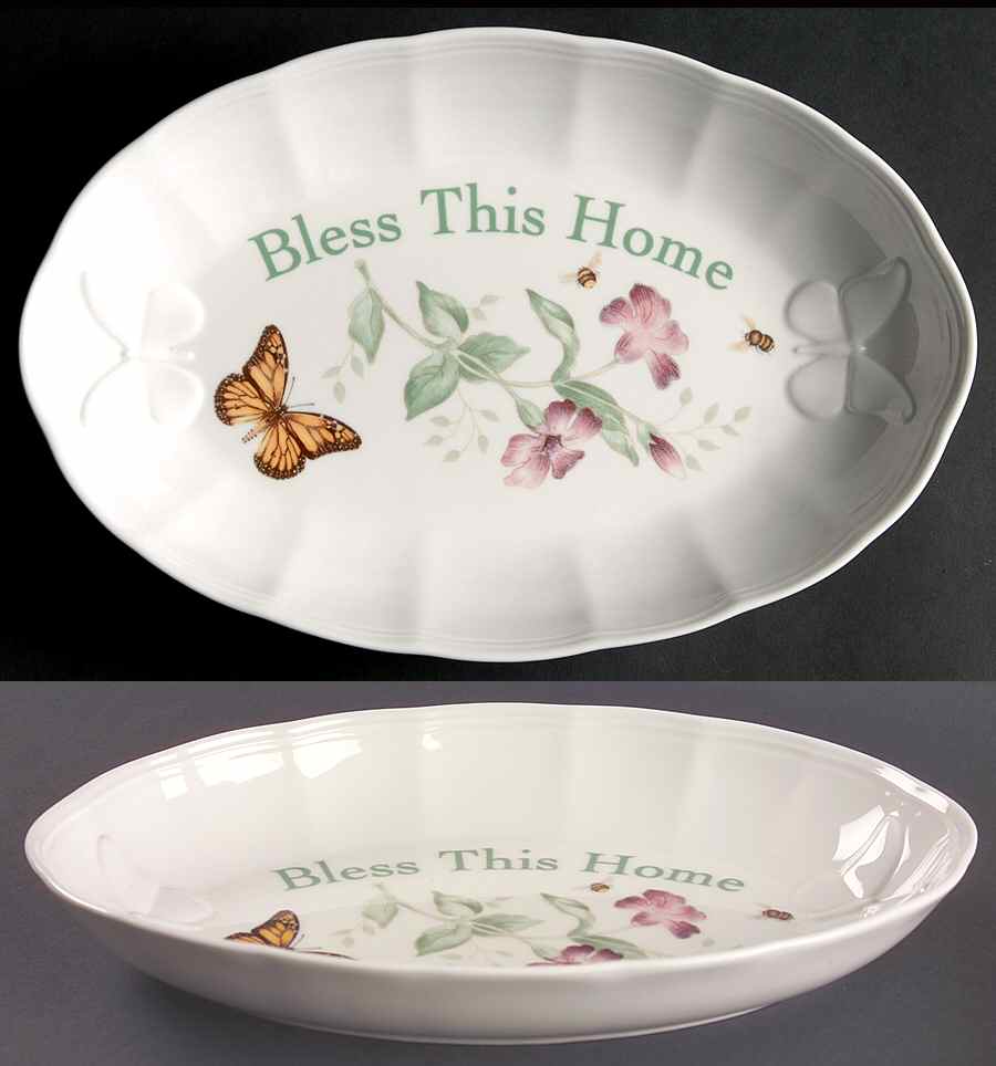 Butterfly Meadow 11" Tray "Bless This Home" by Lenox-1