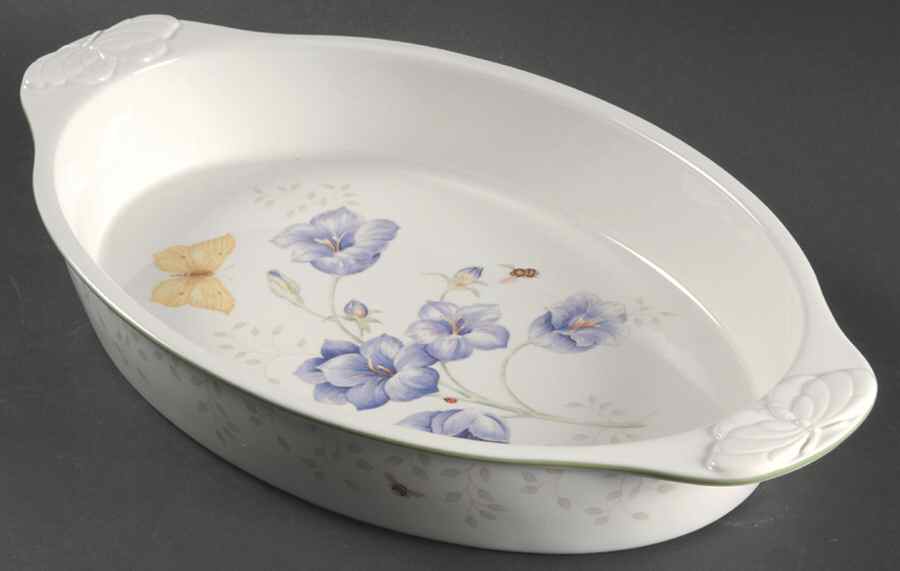 Butterfly Meadow 15" Oval Baker by Lenox-1