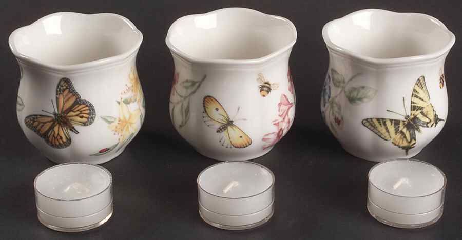 Butterfly Meadow Votive Candleholder - Set of 3 Motifs by Lenox-1