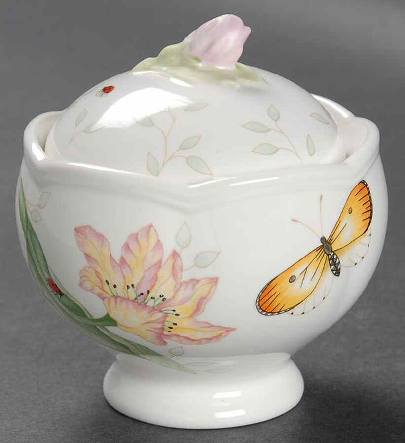 Butterfly Meadow Miniature Sugar Bowl & Lid by Lenox-1