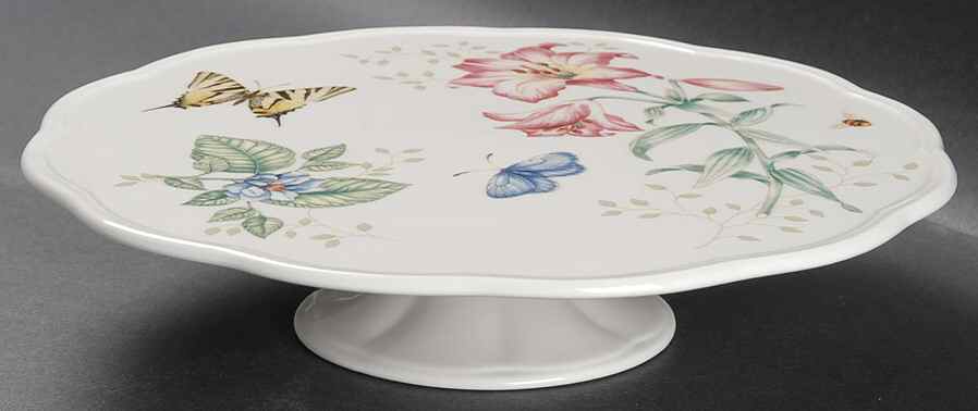 Butterfly Meadow 9" Diameter Pedestal Cake Stand by Lenox-1