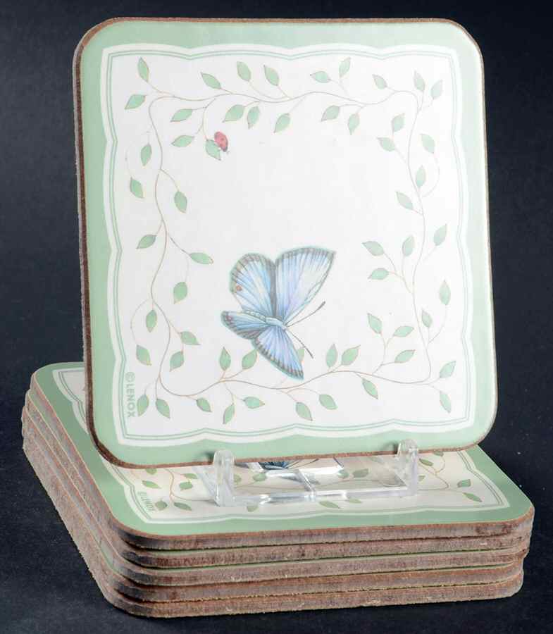 Butterfly Meadow Square Corkback Coaster - Set of 6 by Lenox-1