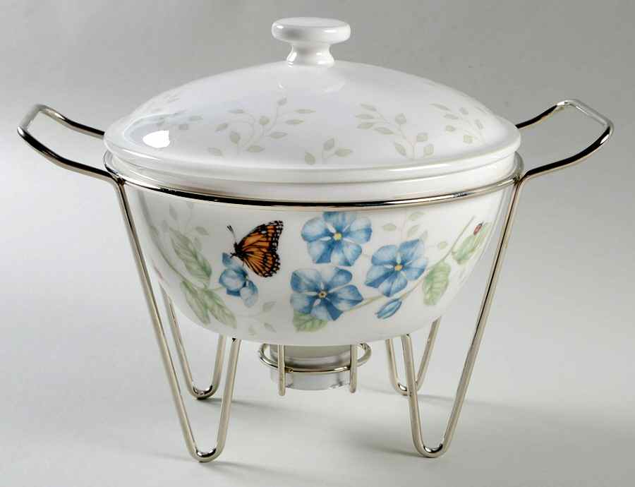 Butterfly Meadow 1 Qt Round Covered Casserole & Metal Stand by Lenox-1
