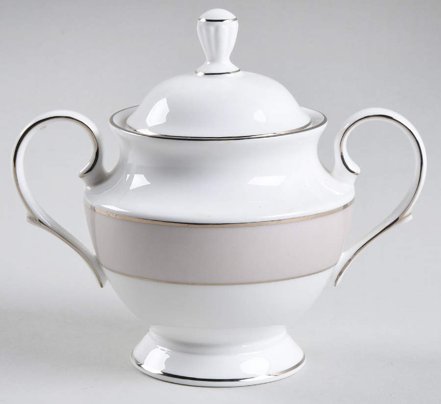 Federal Platinum Frost Sugar Bowl & Lid by Lenox-1