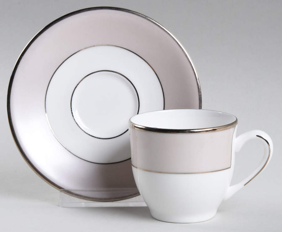 Federal Platinum Frost Flat Demitasse Cup & Saucer Set by Lenox-1
