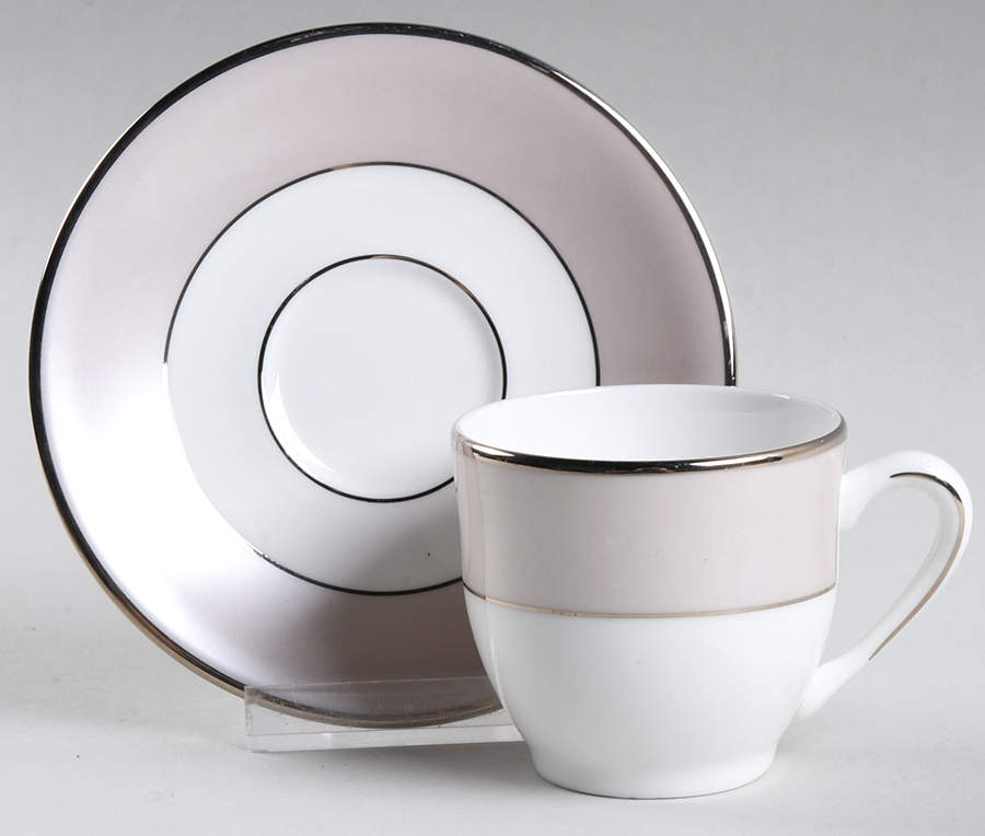 Federal Platinum Frost Flat Demitasse Cup & Saucer Set by Lenox-1