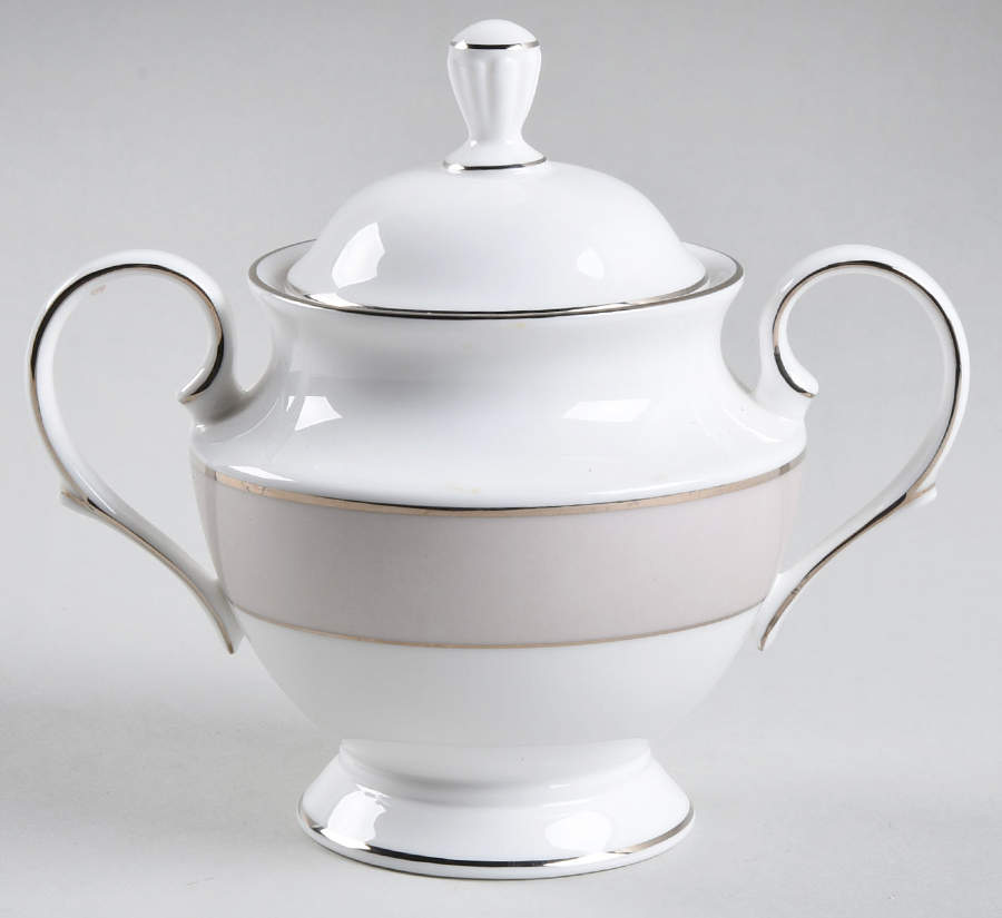 Federal Platinum Frost Sugar Bowl & Lid by Lenox-1