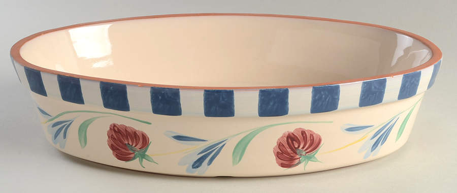 Poppies On Blue Terra Cotta 14" Oval Baker by Lenox-1