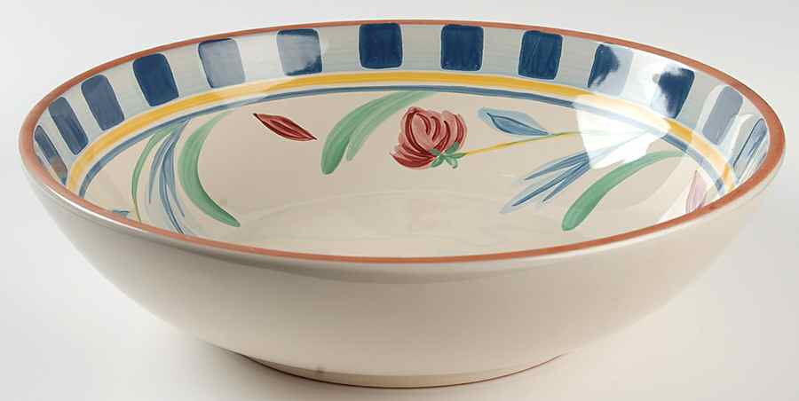 Poppies On Blue Terra Cotta 12" Pasta Serving Bowl by Lenox-1