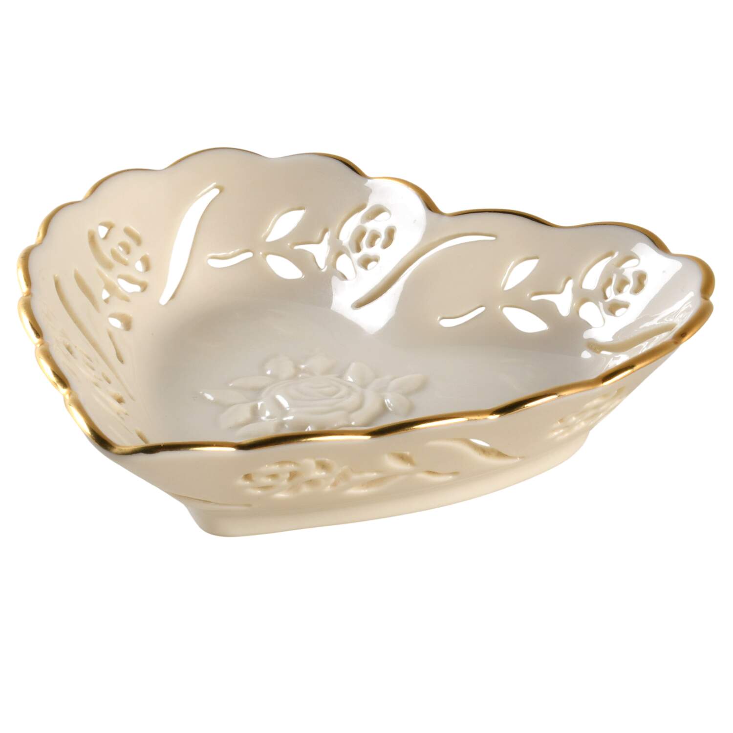 Rosebud Collection Heart Shaped Dish by Lenox-1
