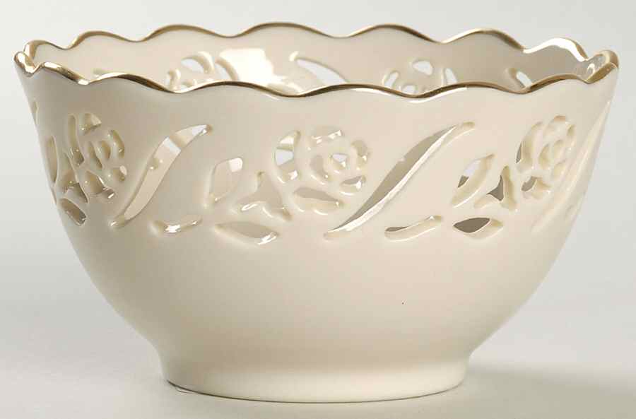 Rosebud Collection 4" Pierced Round Bowl by Lenox-1