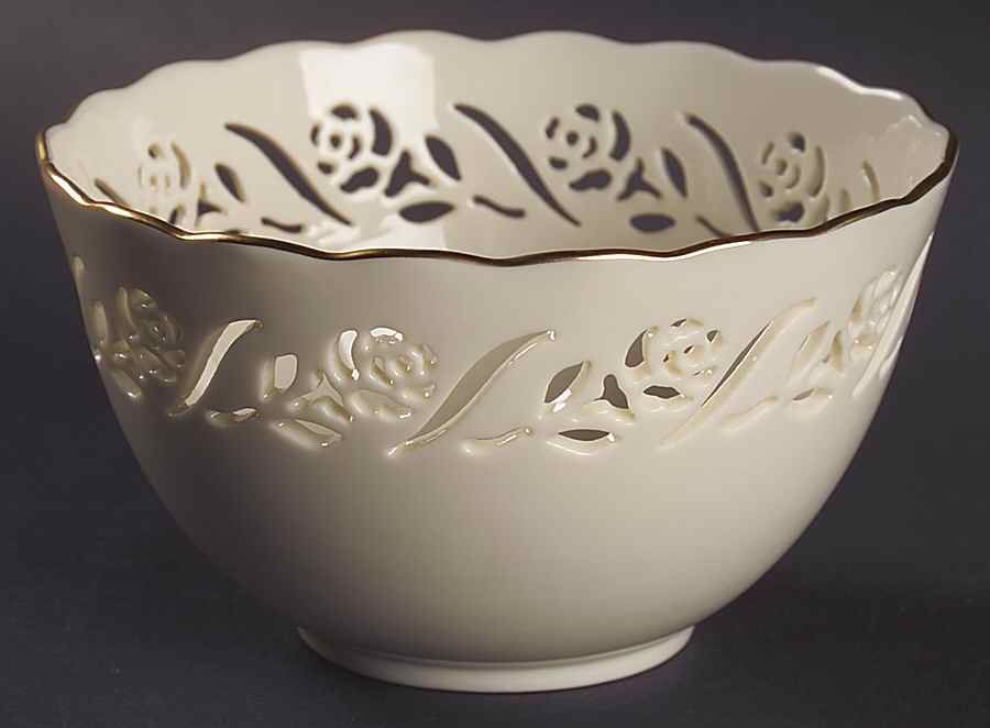 Rosebud Collection 5" Pierced Round Bowl by Lenox-1